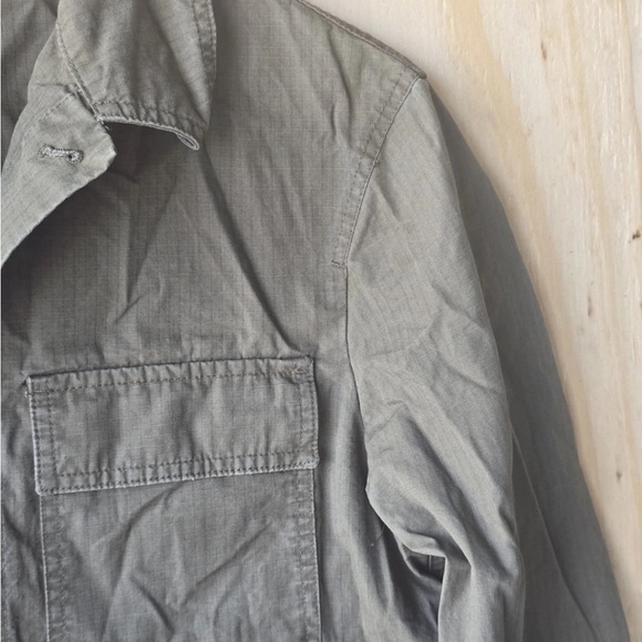 Zara Man Light Weight Jacket Sz Medium Green Button Up Casual Pockets - Picture 6 of 9